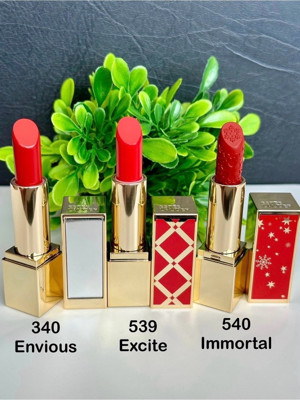 Estée Lauder Lipstick 340 Envious, 539 Excite, 540 Immortal (3pcs- Full Size)